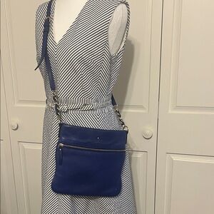 Kate Spade New York cobalt blue adjustable cross body bag
